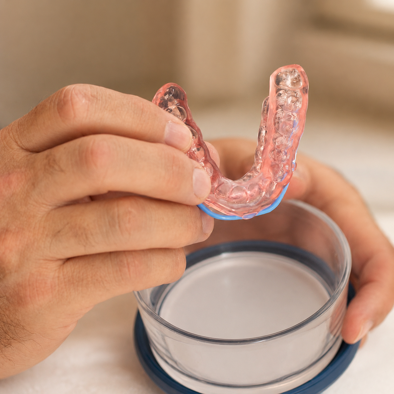 A custom-made oral appliance used to treat obstructive sleep apnoea