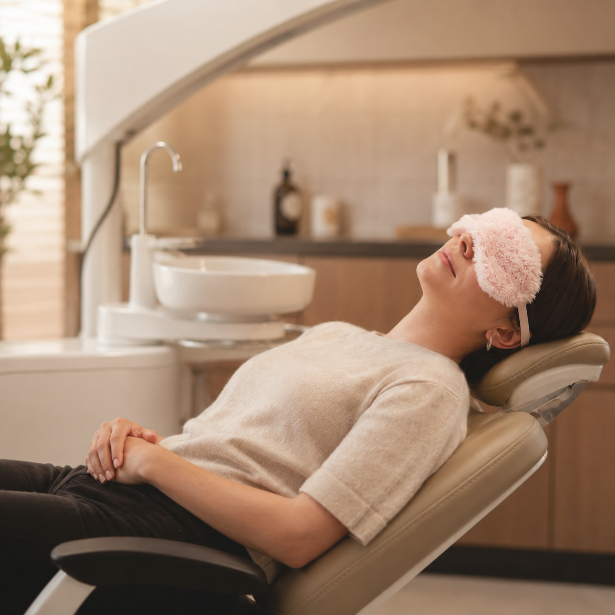 A calm treatment room set up for sedation dentistry